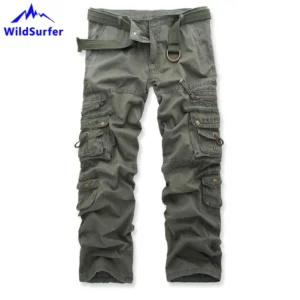 Men's Multi Pocket Military Tactical Trousers, Cotton Overalls Pants, Trekking Pants, Hiking, Plus Size