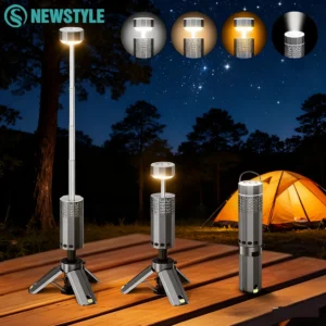 Upgraded Camping Light 15600mAh Rechargeable Telescopic Camping Lantern Flashlight Magnetic Base Waterproof Emergency Travel