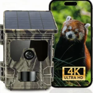 50MP 4K Solar Panel Hunting Camera Infrared Night Vision Monitoring Wildlife Trap Trail Camera Video Photo Recorder Cam
