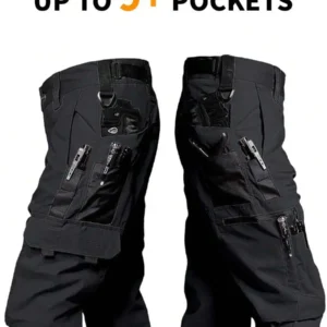 Men Outdoor Hiking Cargo Pants Multi Pocket Tactical Trousers Heavy Duty Combat Pants