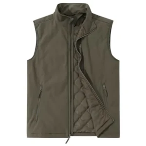Outdoor Ventures Men's Casual Outerwear Vest Lightweight Winter Zip Up Sleeveless Jacket for Hiking Travel Golf Running