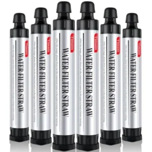 Pack -Stage Filtration, High Flow Rate Water Filter Straw, Water Purifier Survival for Emergency Kits, Travel, Camping, Hiking,