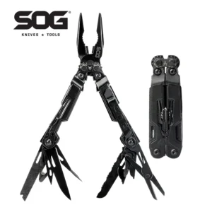 SOG 18 in 1 PowerPint Mini Multi-tool Stainless Steel Pocket EDC Multifunctional Pliers with Folding Knife Screwdrivers Scissors For Survival Fishing Hiking Cycling Travel DIY Home Emergency Repair Portable Camping Tools and Safety Equipment Gift For Men