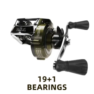 Premium Circular Grip Green Waterdrop Fishing Reel - Ergonomic Design, Smooth Casting, Durable Construction
